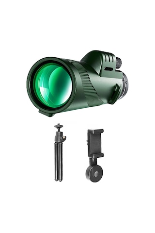 Wezone 40x60 Yeşil Dürbün - Gece Görüşlü, Telefon Bağlantılı, Tripodlu Profesyonel Teleskop