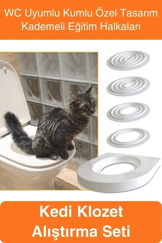 Kedi Kedi Klozet Alıştırma Seti Wc Uyumlu Kum Kabı Tuvalet Eğitim Aparatı Yavru & Yetişkin İçin