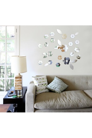 Papatya Dekoratif Ayna Gümüş