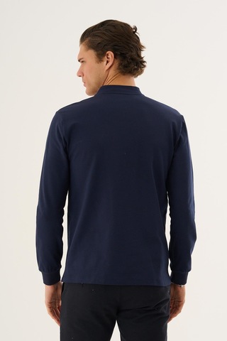 Yarım Fermuarlı Erkek Sweatshirt Lacivert