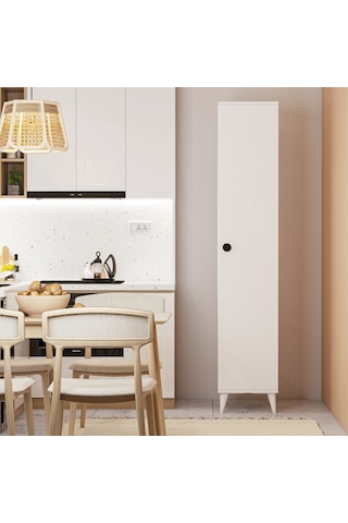 Tek Kapaklı 5 Raflı Çok Amaçlı Banyo Mutfak Kiler Dolabı