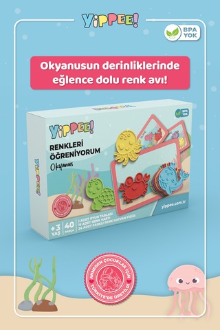 Renkleri Öğreniyorum Okyanus Canlıları Renk Eşleştirme Oyunu 40 Parça