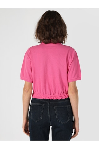 Colin's Normal Kesim Polo Yaka Crop Pembe Kadın Kısa Kol Tişört CL1064048_Q1.V1_PFS