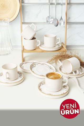 Keramika Bronze Bloom Stackable Çay Takımı 12 Parça 6 Kişilik