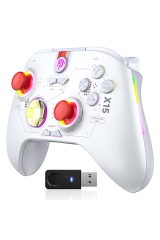 Easysmx X15 - Kablosuz Gamepad - Hall Effect Stick - Beyaz