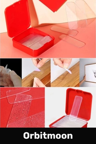 Premium Süper Güçlü Kolay Çıkarılabilir Yapışkan Çok Amaçlı 60 Parça Çift Taraflı Şeffaf Bant