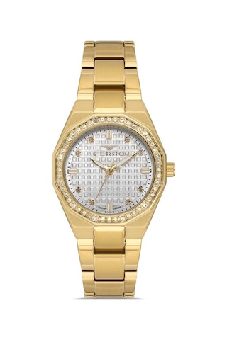 Ferro Fl40134a-b Quartz Çelik Altın Rengi 30 Mm Kadın Kol Saati Altın