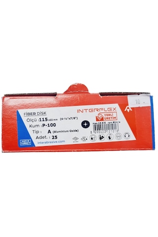 Fiber Disk Zımpara Interflex V115 100 Kum 25 Adet