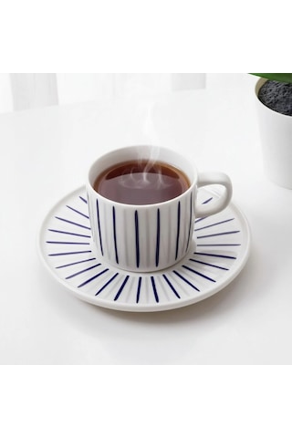 Güral Porselen Mental 4 Parça Çay Fincan Takımı 6733 Mental 4 Parça Çay Fincan Takımı 6733 Mavi