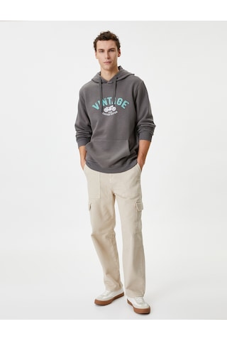 Koton Kolej Hoodie Slogan Baskılı Kanguru Cep Detaylı Lacivert 4wam70227mk Lacivert