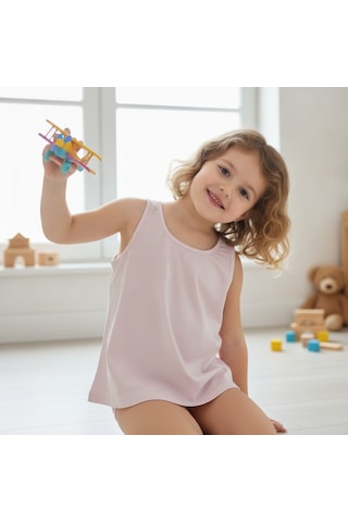 Bonbon Kız Çocuk Pembe Renk Atlet Cb1037