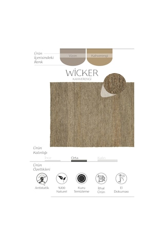 Cool Halı Wicker Kahverengi Halı Jüt Halı Yolluk El Dokuma Jüt Kilim Hasır Halı Bohem El Halısı Otantik Halı Kahverengi