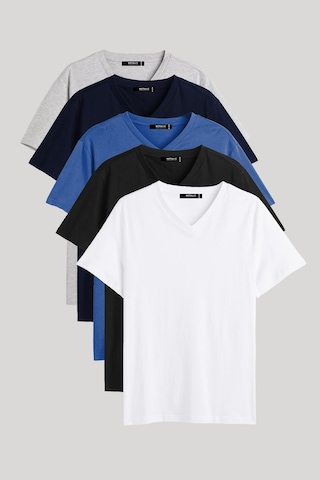 Erkek Çok Renkli T- Shirt Regular Fit Rahat Kesim V Yaka 5'li Basic Tişört Paketi