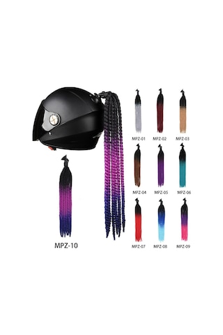 Saç Dekorasyonu Kask Dreadlocks Motosiklet Kaskı Örgüleri Kask Örgüleri Kask Dreadlocks Örgüsü Mpz-07