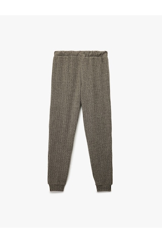Koton Beli Bağcıklı Rahat Kesim Lastikli Paça Pijama Altı Gri Melanj 6wlk40029mk Gri Melanj