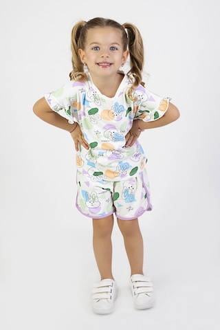 Harika Kids Kız Çocuk Kısa Kollu Şortlu Tavşan Baskılı Yazlık Basic Takım 2-5 Yaş 001