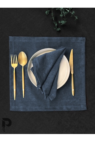 Derin Mavi Kumaş Peçete Daily Serisi Kadife Görünümlü Derin Mavi