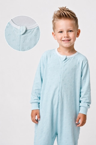 Babyhola Mevsimlik Çocuk Uyku Tulumu 1.5 Tog 1-8 Yaş Unisex Uzun Kollu %100 Pamuk 2710 Mavi