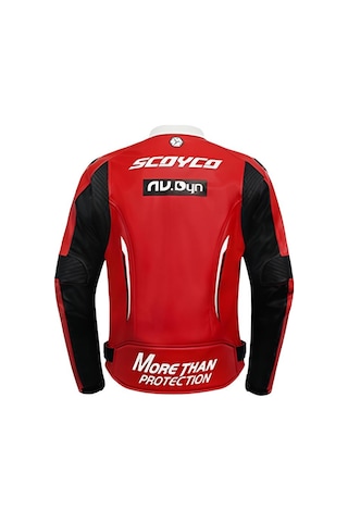 Motoanl Motosiklet Montu 4 Mevsim Sport Racing Mont Pu Leather Red