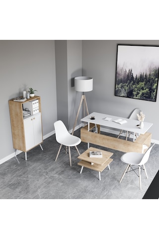 Lagomood İrony Rasha Ofis Takımı Beyaz Meşe