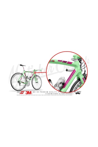 Bcy39 Reflektif Bisiklet Sticker Seti Avantaj Paket Pembe Siyah