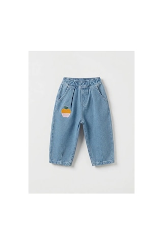 Poala Kids Elmalı Jean Pantolon Mavi
