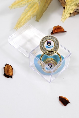 Erkek Bebek Mavi İthal Lüks Kristal Swarovski Taşlı Emzik Zincirli Askı Hediye Seti Stl6643