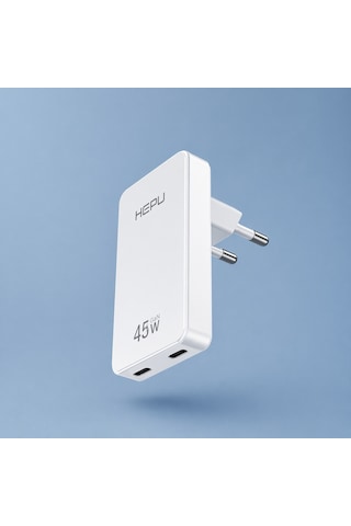 Hepu Hp-c33 45w Gan Hızlı Şarj Adaptörü Ultra İnce Tasarım Type-c Kablo Dahildir