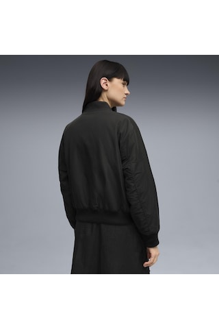 Puma T7 Satin Bomber Jacket Kadın Yetişkin Ceket Siyah