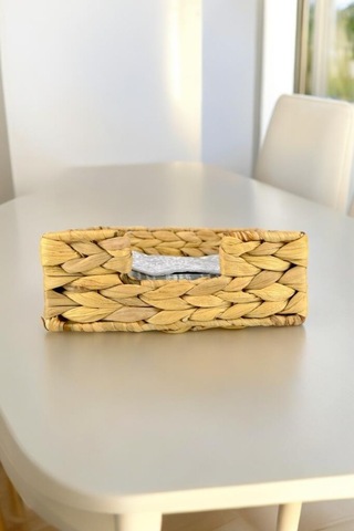 Digithome Hasır Masa Üstü Kare Yatay Peçetelik 19 Cm Kahverengi I/2 C1-1-289