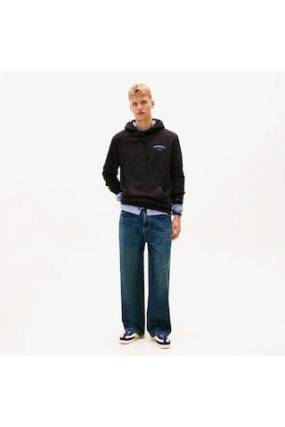 Tommy Hilfiger Jeans Regular Dollar Stack Erkek Siyah Sweatshirt Dm0dm22365