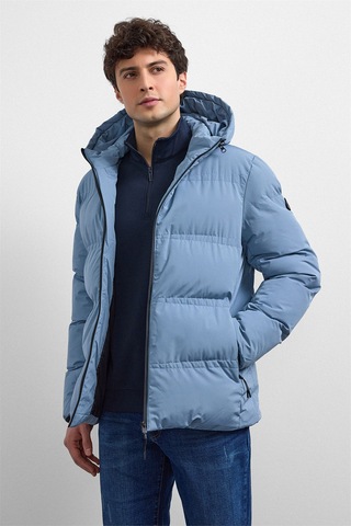 Back And Bond Mavi Relaxed Fit Puffer Ceket Çok Renkli