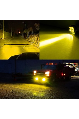 4 LED Sarı Çalışma 40W Motosiklet Off Road Lambası Sis Farı