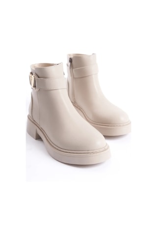 D0802 Kadın Yanı Tokalı Ortopedik Soğuk Geçirmez Bot Nut