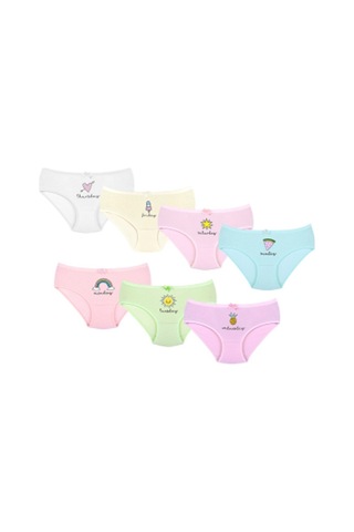 New Lilla 007 Kız Çoçuk Mix Color 7'Li Paket Baskılı Külot
