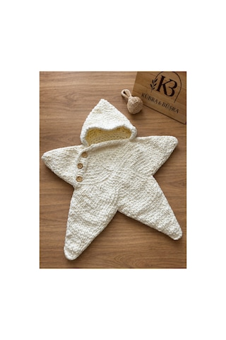 Baby Pure Soft Puffy Yıldız Tulum- Kundak 0-3 Ay Krem Krem
