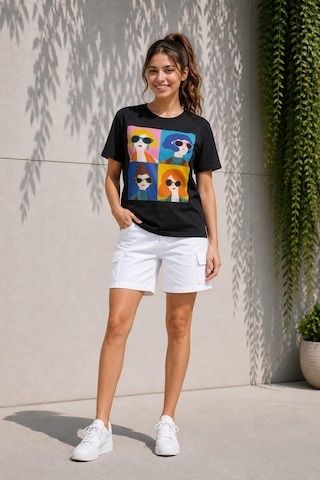 Alexandergardi Alexandergardı Baskılı Kadın T-shirt Siyah