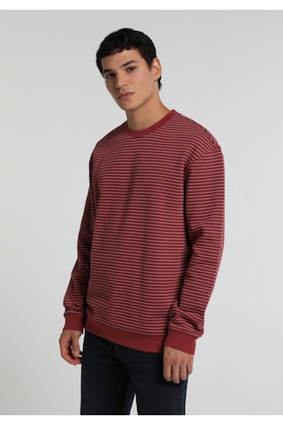 Colin's Colins Relaxed Fit Yuvarlak Yaka Çizgili Erkek Kirmizi Sweatshirt Cl1081814 Q1.v2 Red Kırmızı