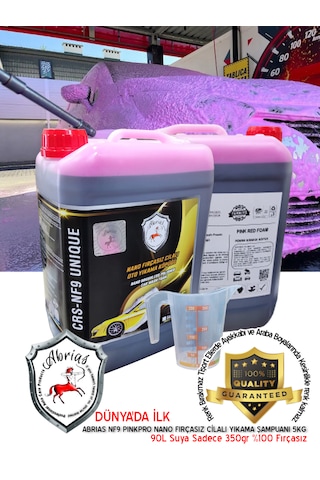 Abrias Nano Fırçasız Cilalı Oto Yıkama Pembe Şampuan 5kg