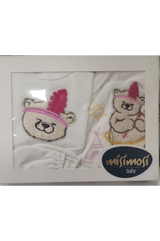 Missimosi Kızılderilipembe 5 Li Zıbın Seti Hastane Çıkışı Pamuklu Pembe
