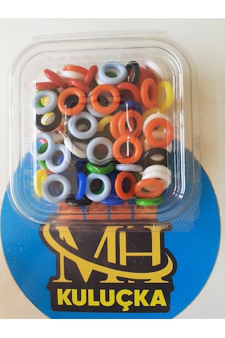 Mh Plastik 9 Renk Karışık Güvercin Boncuğu Halkası 90 Adet