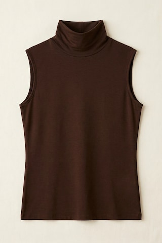 Ivoire Wear Kadın 2'li Balıkçı Yaka Sıfır Kol Viskon Body Set Siyah Kahverengi