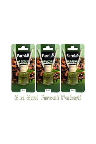 Farnia Yüksek Esanslı Askılı Araç Kokusu Edp Parfüm Sandal Ağacı 8 Ml 3 Adet Avantaj Paketi