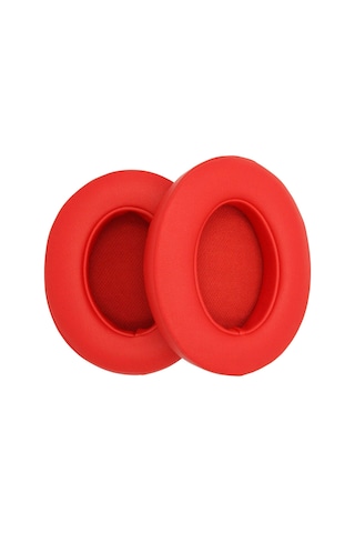 Youtek Beats Studio 2/3 İçin Yerine Konulabilir Kulaklık Kılıfı - Protein Deri Ve Hafıza Köpük - Kırmızı