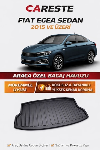 Fiat Egea Sedan 4d Havuzlu Paspas 5 Parça 2016+ Araca Özel Kaymaz Taban + Kapı Eşiği