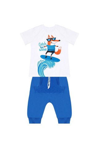 Denokids Surf Fox Erkek Çocuk Yazlık T-shirt Kapri Şort Takım