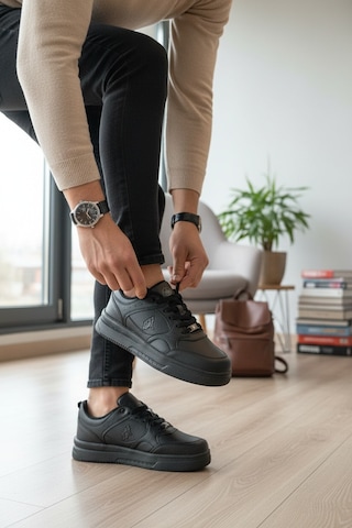 Enoch Dunk Low Kalın Düz Tabanlı Erkek Casual Sneaker Siyah