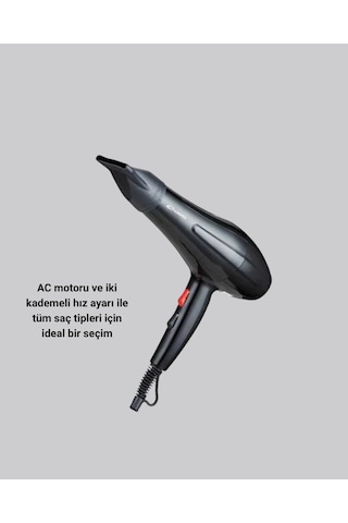 Profesyonel 2200w Fön Makinesi - Ac Motorlu, Hızlı Kurutma, Hafif Tasarım