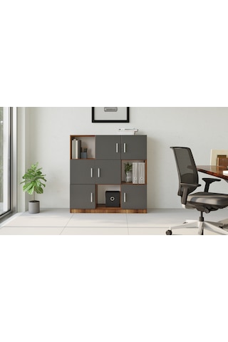 Yurudesign Vario G Ofis Klasör Dolabı Kitaplık Barok-Antrasit VO7
