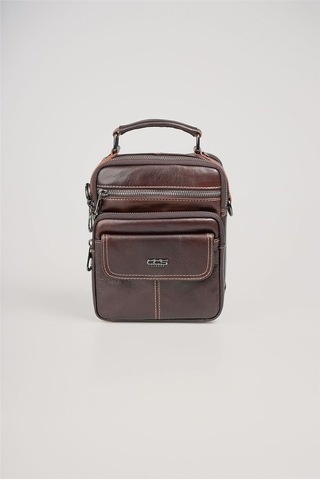 Ççs 31600 Hakiki Deri Askılı Çanta Kahve